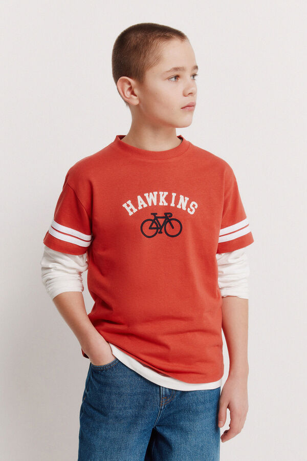 Springfield Kids T-shirt de manga curta &agrave;s riscas para menino vermelho