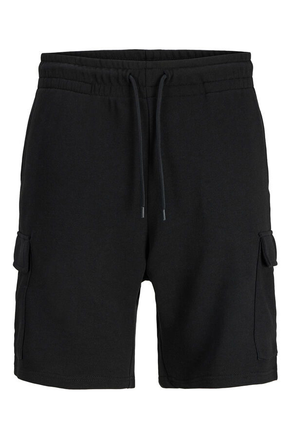 JJ REBEL Bermuda cargo em felpa regular fit preto