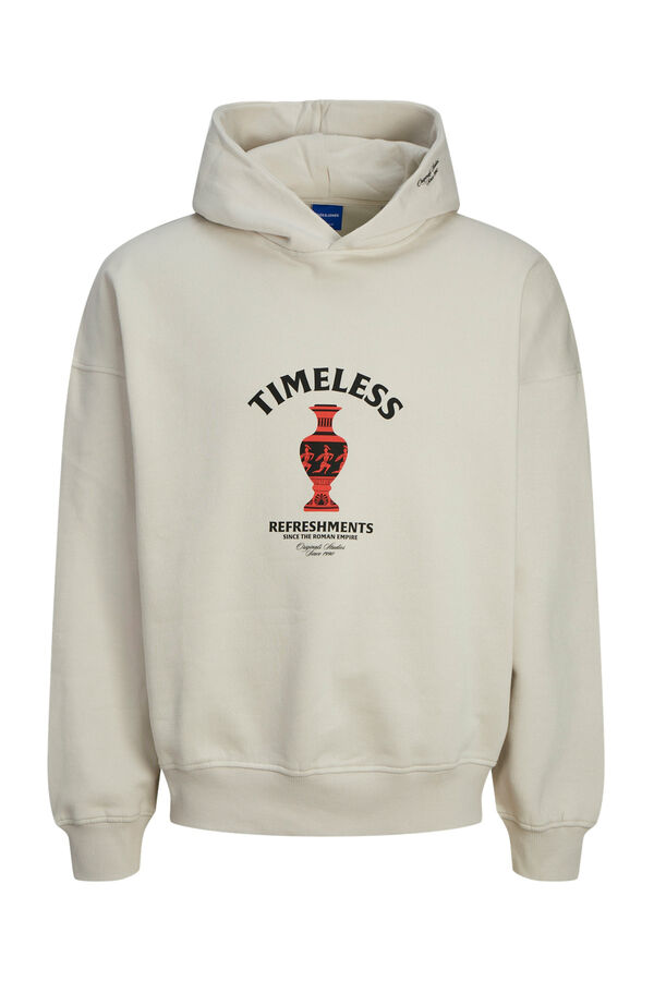 Jack & Jones PLUS Sudadera capucha con dibujo estampado PLUS gris