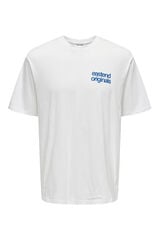 Only & Sons Camiseta dibujo frontal y trasero blanco