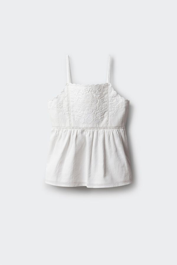Springfield Kids Top bordado ni&ntilde;a marfil