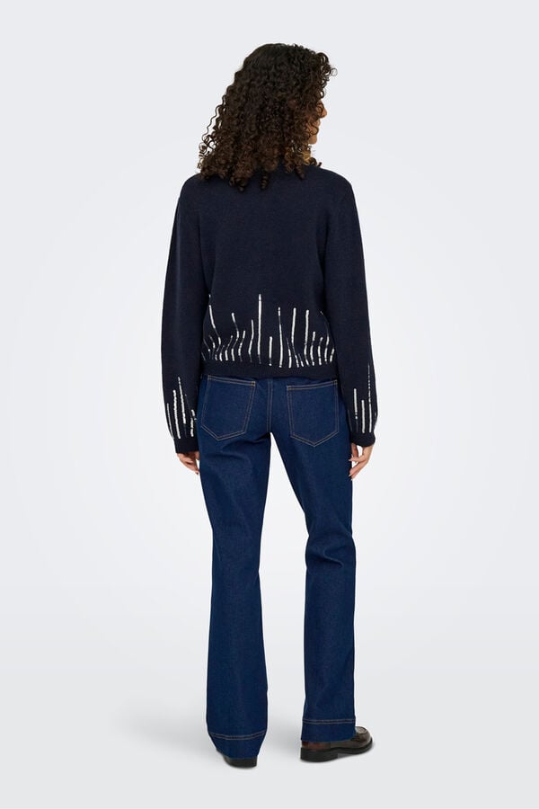 JDY Camisola de gola redonda azul