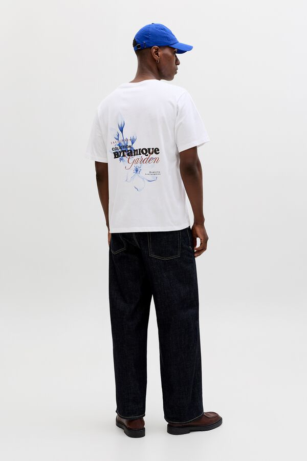Jack & Jones Camiseta relaxed backprint blanco