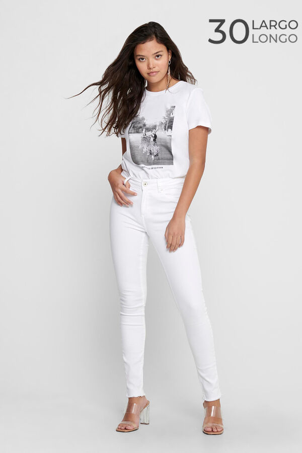 Springfield Jeans Skinny Tiro Medio blanco