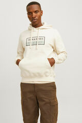 Jack & Jones Sudadera regular fit logo blanco