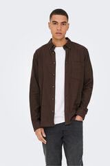 Only & Sons Camisa de manga comprida castanho