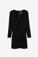 Tiffosi Vestido Cruzado con Frunces negro