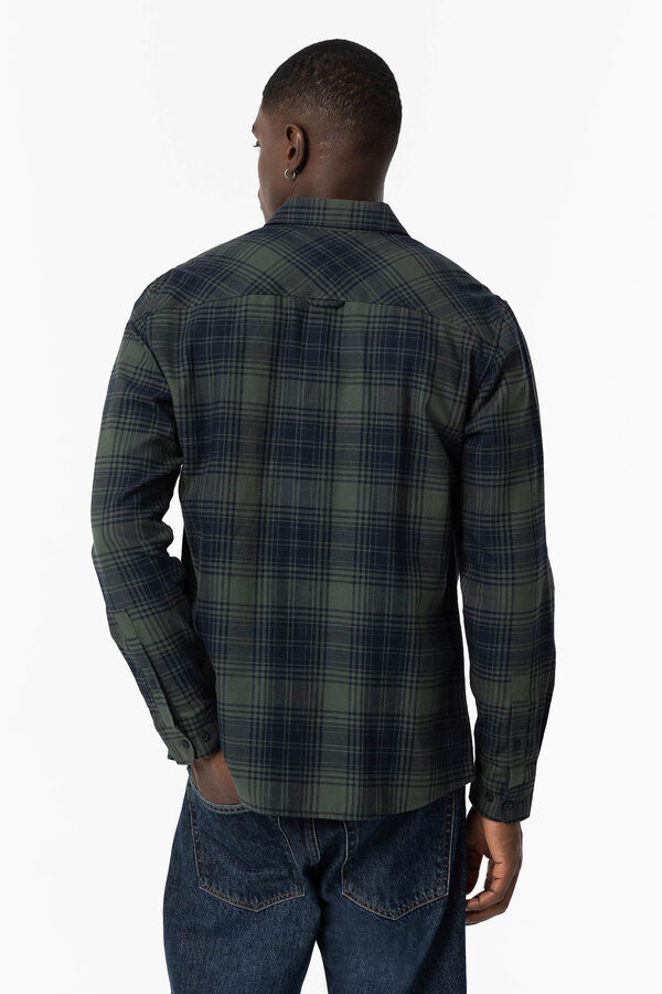 Tiffosi Camisa de flanela xadrez regular fit verde
