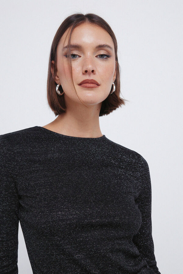 Springfield Camiseta lurex escote espalda negro