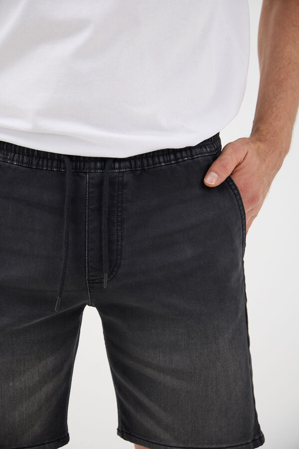 Jack & Jones Bermuda jogger vaquera negro