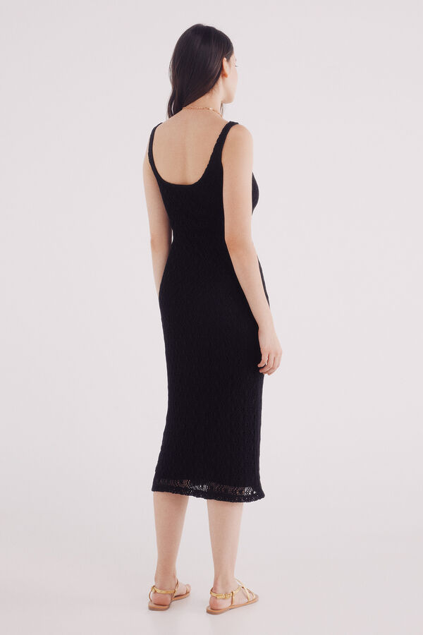 Springfield Vestido midi crochet negro negro