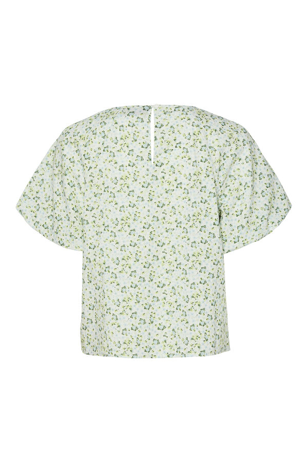 Pieces Blusa de flores blanco