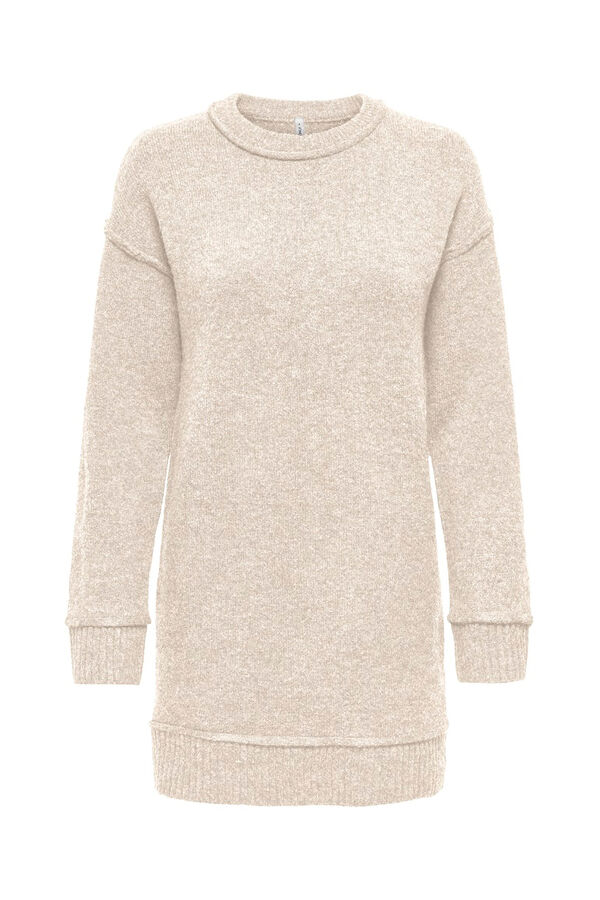 Only Vestido curto de malha  bege