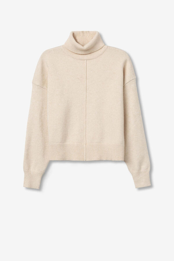 Tiffosi Jersey Relaxed con Costura Frontal beige