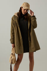 springfield Parka Comprida repelente &agrave; &aacute;gua verde