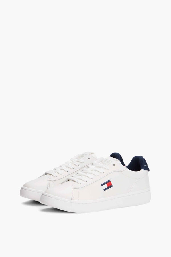 Tommy Jeans Zapatillas Tommy Jeans blancas con logo bandera blanco