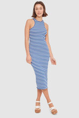 Inside Vestido Midi Rayas azul