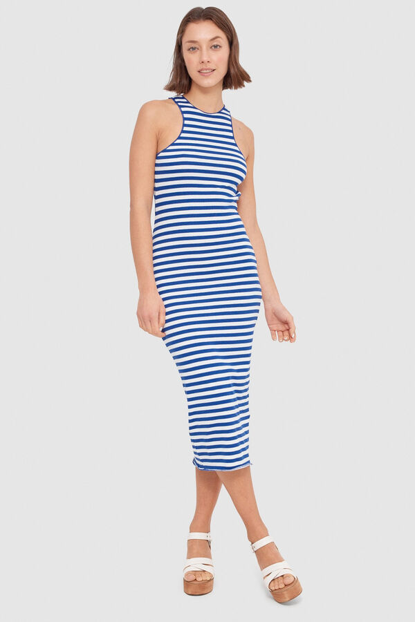 Inside Vestido Midi Rayas azul