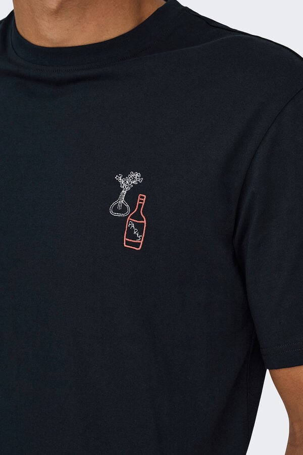 Only & Sons T-shirt de manga curta. preto