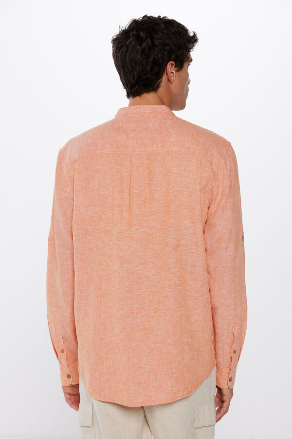 Springfield Camisa mao lino naranja