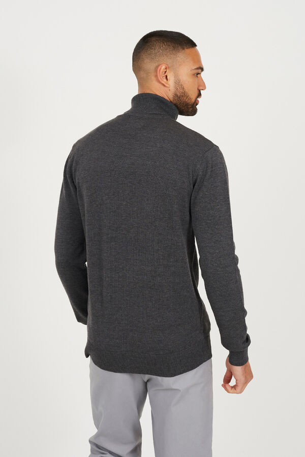 Brave Soul Jersey de punto con cuello alto gris