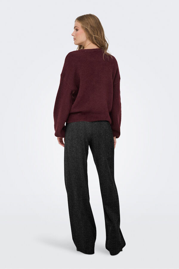 Only Pantal&oacute;n recto de pinzas negro