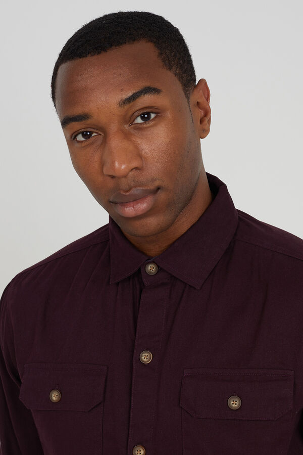 Brave Soul Camisa manga comprida com bolsos vermelho