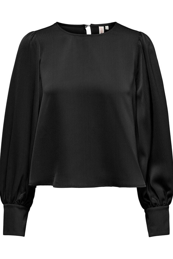 Only Top manga larga negro