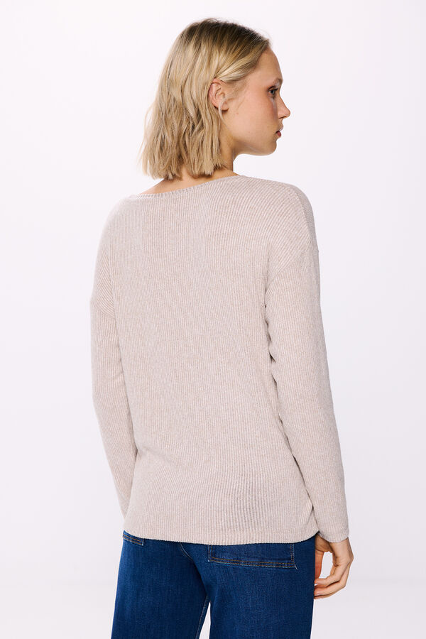 Springfield Camiseta com gola Perkins cru