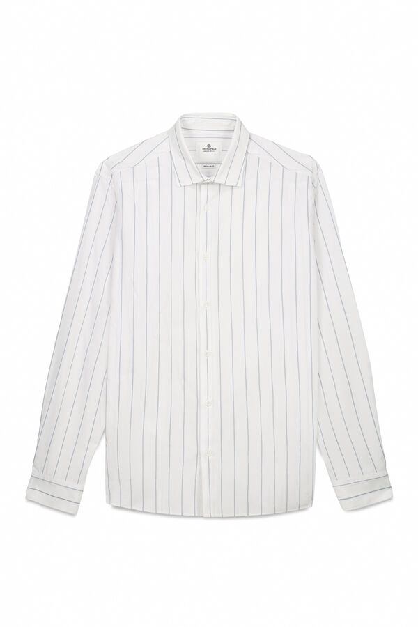 Springfield Camisa popel&iacute;n rayas azul