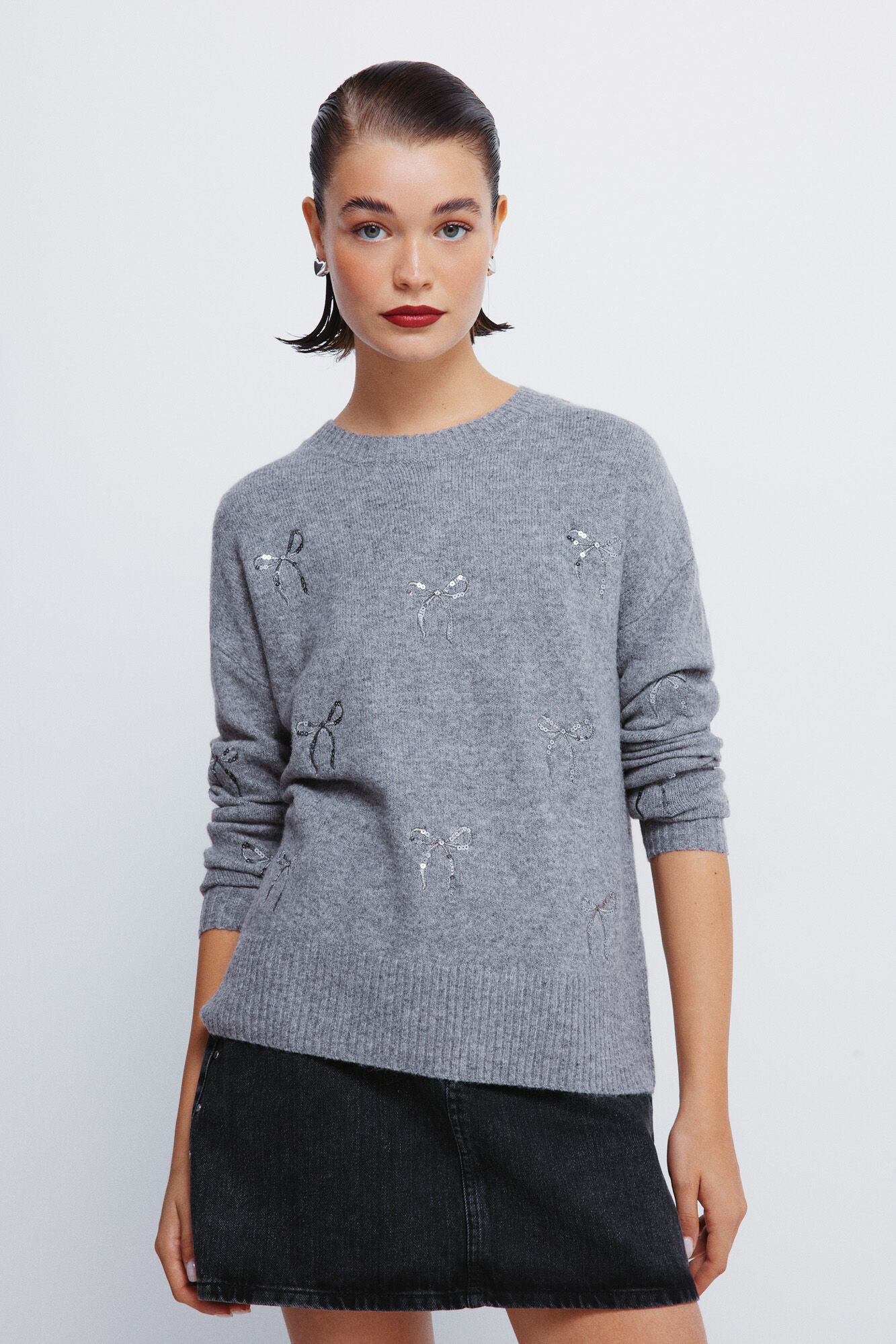 Springfield Camisola com la&ccedil;os de lantejoulas