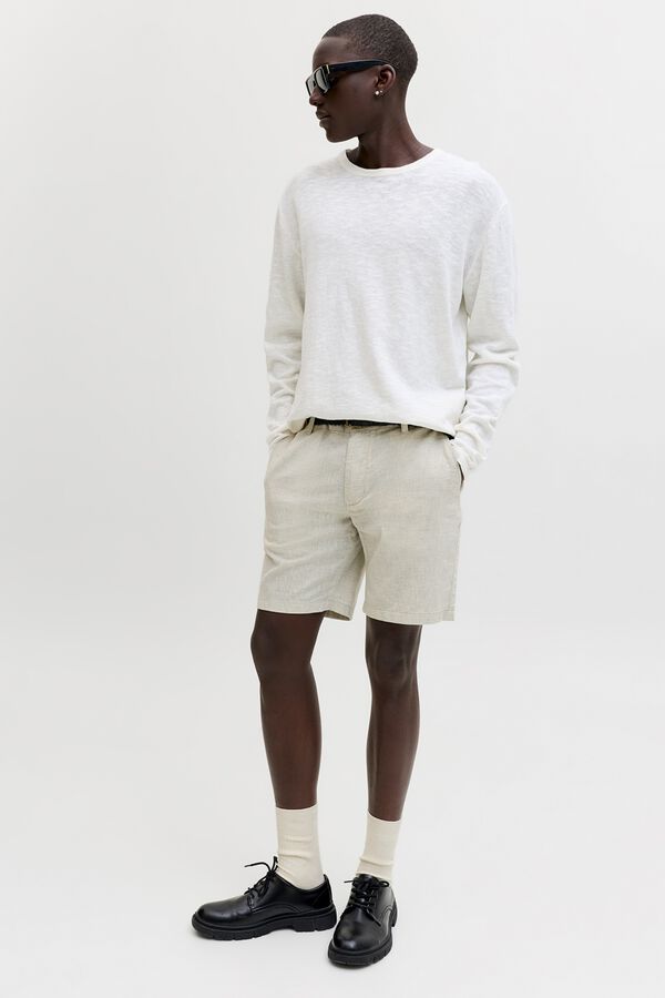 Jack & Jones Bermuda chino regular fit em linho cru