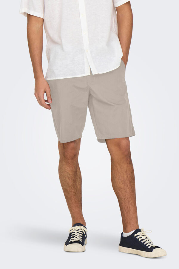 Only & Sons Bermuda chino cinzento