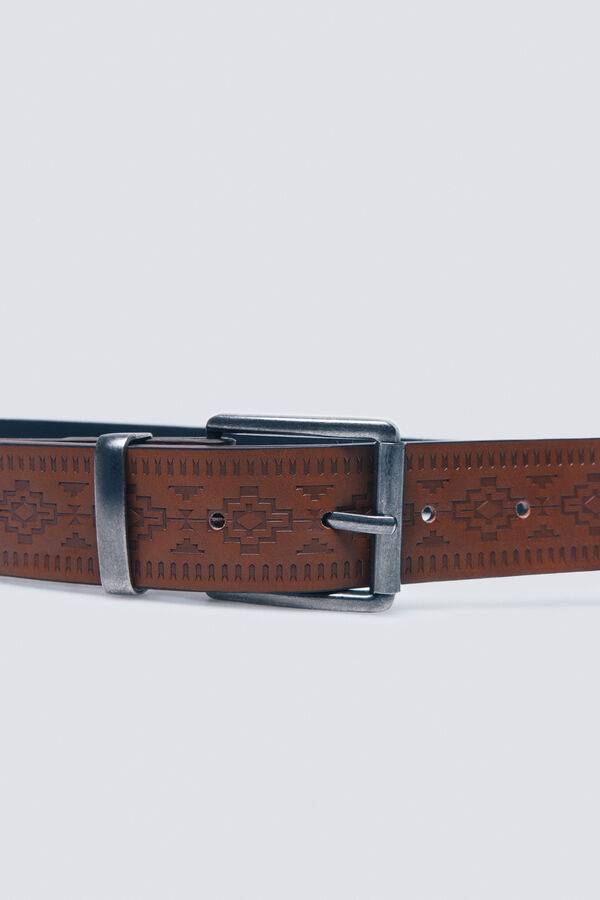 Springfield Cintur&oacute;n efecto piel &eacute;tnico nude