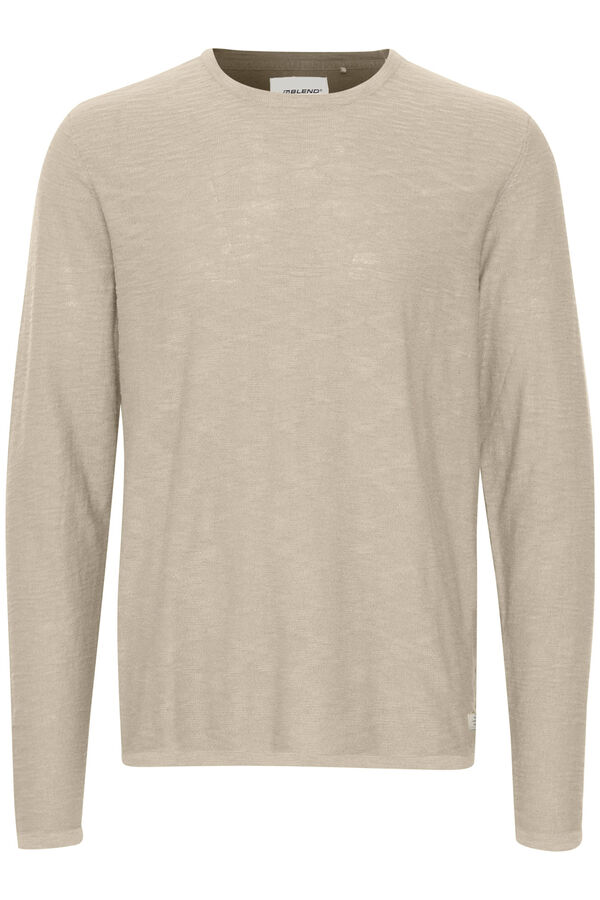 Blend Camisola de malha gola redonda  cinzento