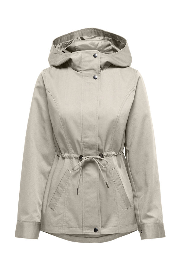 JDY Parka com capuz cinzento