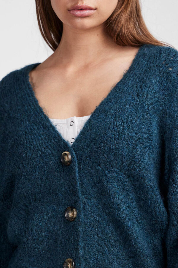 Pieces C&aacute;rdigan de punto con estructura verde