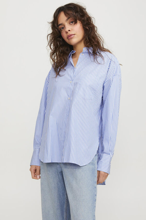 Jack & Jones Camisa Oxford de algod&oacute;n azul