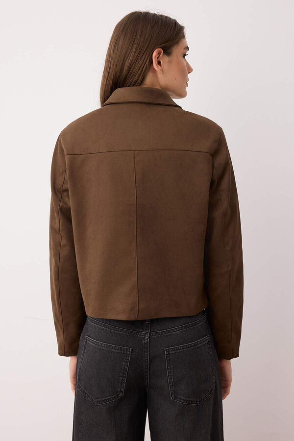 Trendyol Casaco de camur&ccedil;a cru