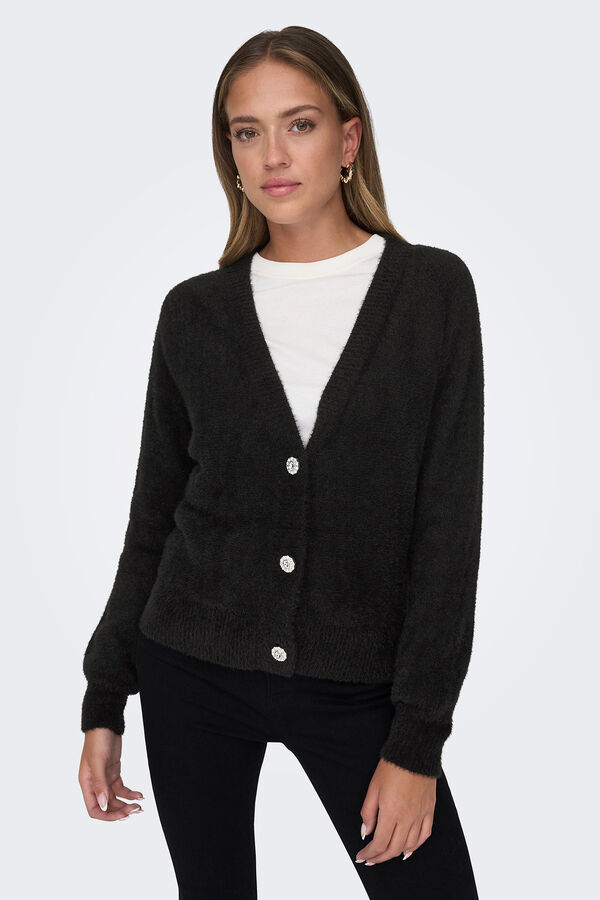 Only Cardigan con botones negro