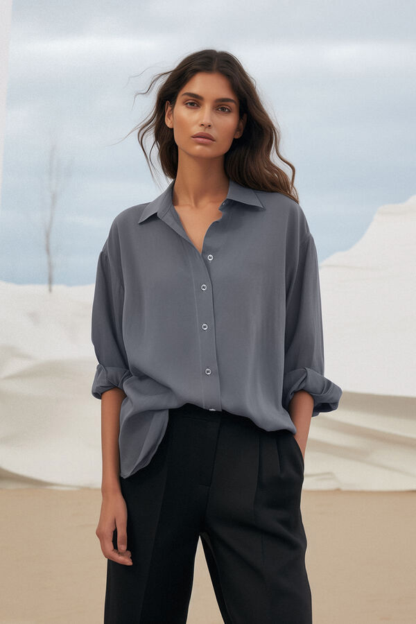 Trendyol Blusa fluida gris