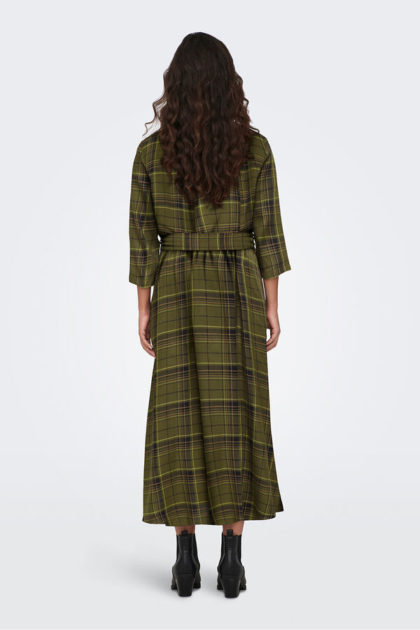 JDY Vestido midi camisero marr&oacute;n