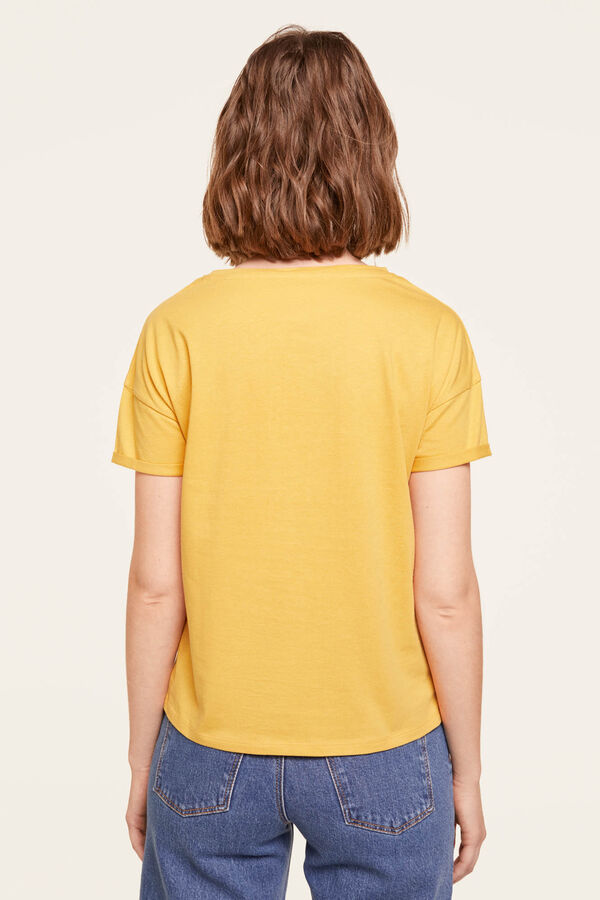 Springfield Camiseta "Love & Flowers" estampado amarillo