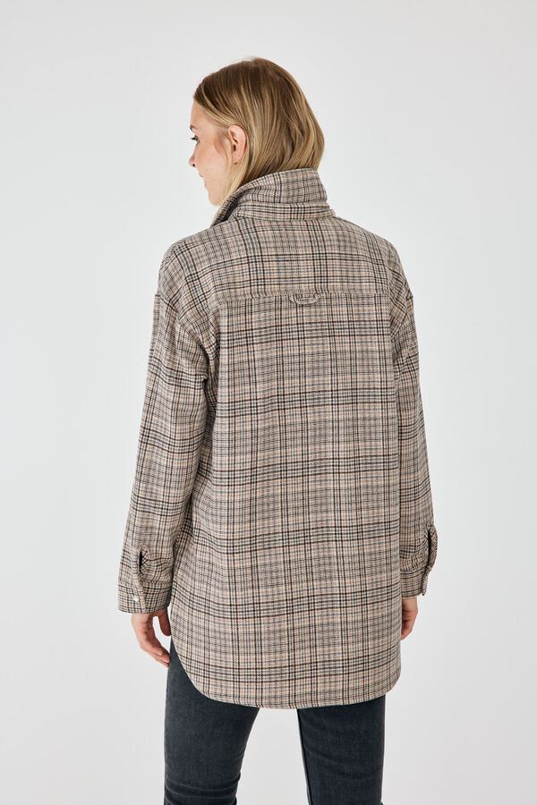 springfield Sobrecamisa cuadros marr&oacute;n