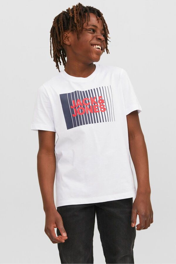 Jack & Jones Junior Camiseta estampada regular fit branco