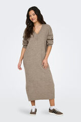 Only Vestido midi de punto beige