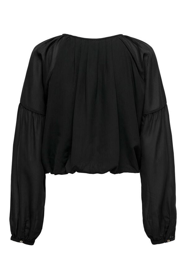 Only Blusa cropped abullonada negro
