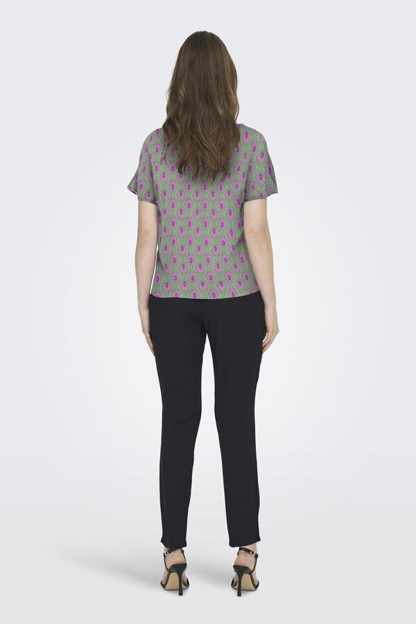 Only Blusa com decote em bico verde