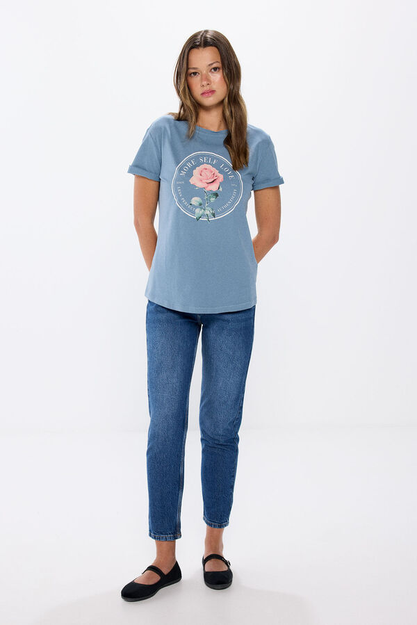 Springfield Camiseta gr&aacute;fica algod&oacute;n azul