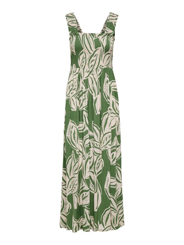 JDY Vestido largo detalle fruncido verde